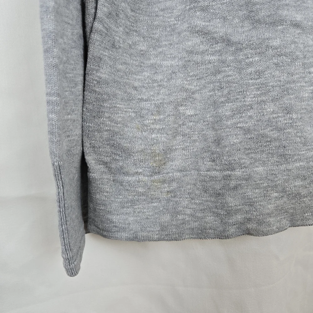 Banana Republic Men's Heather Gray Slub Long‎ Sleeve Knit Henley Cotton Shirt XL